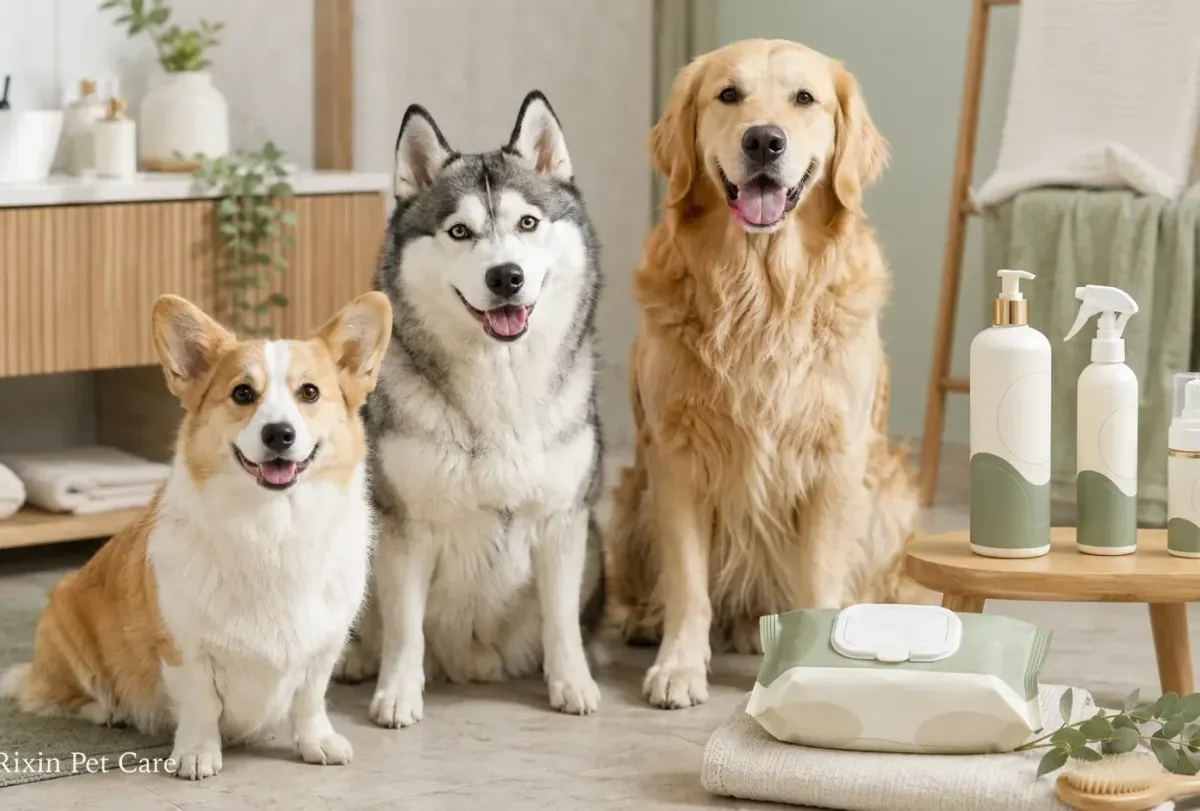 Private label grooming products for double-coated dogs