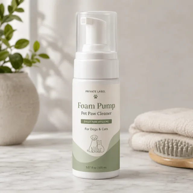 Foam pump pet paw cleaner bottle for daily paw hygiene