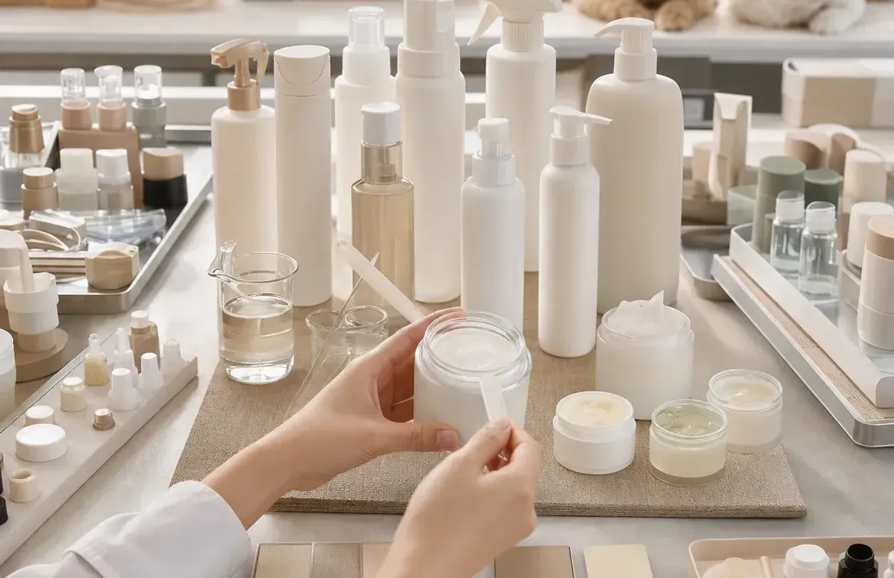 Pet grooming product development materials and packaging components prepared for OEM project planning